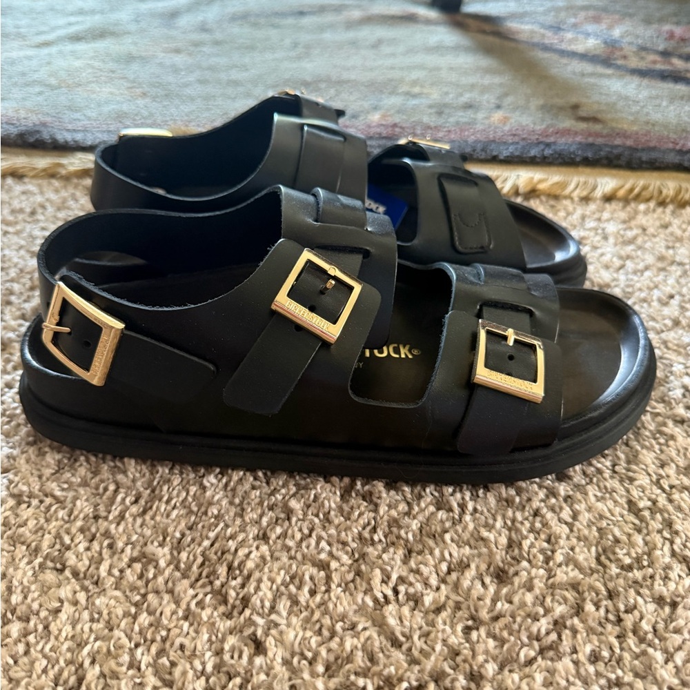 Women’s black Birkenstocks